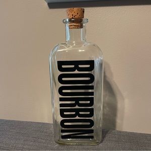 Vintage *EMPTY* T.C.W. Co. BOURBON Bottle / Decanter With Cork  9-3/4" Tall EUC